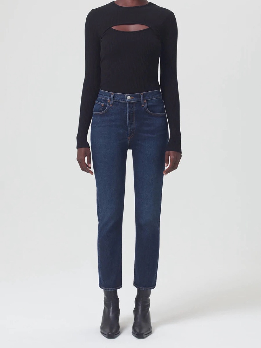 Agolde Dark Indigo Straight Leg Jeans